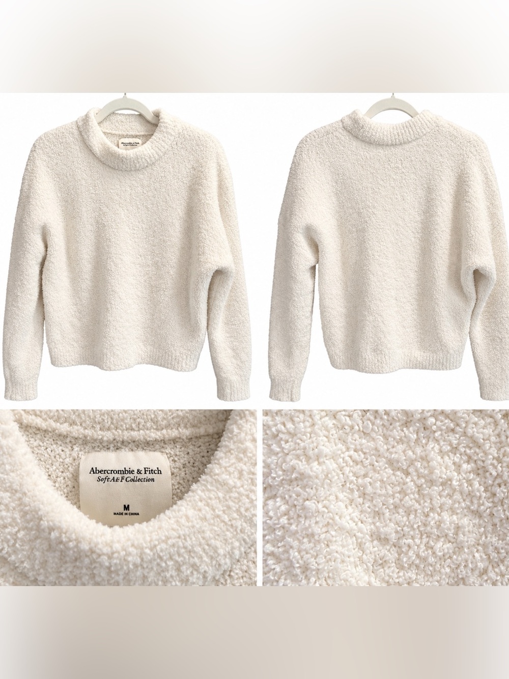 Abercrombie & Fitch Cream softAF creamSweater - Women's M